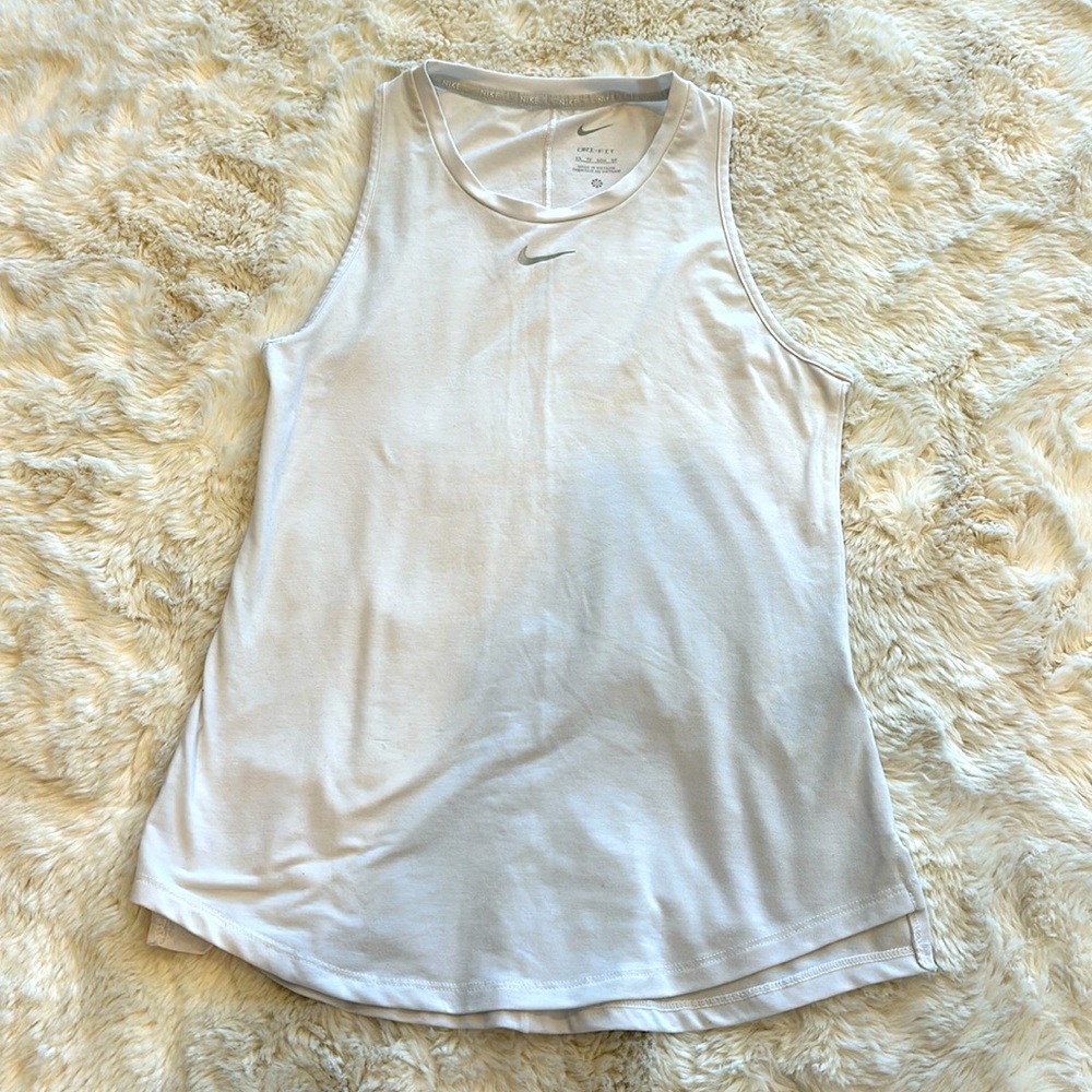 Basic White Nike Dri-Fit Tank